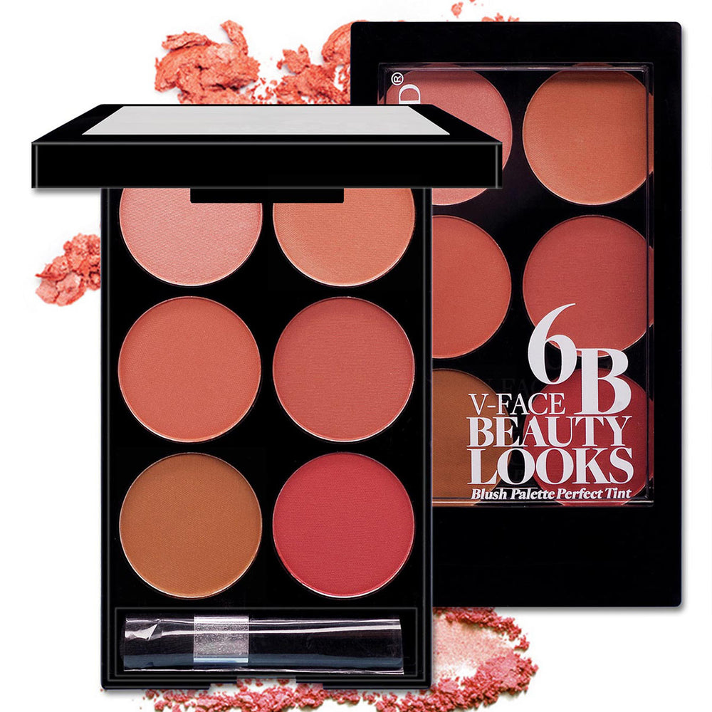 Six-Color Blush Palette - compacte make-up tray geopend